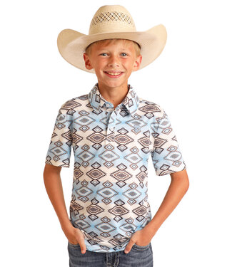 Panhandle Slim BB51T06010 White Aztec Polo