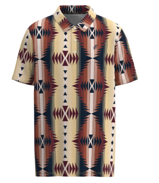 Hooey The Weekender Polo Tan/Red Aztec HP034TNAZ