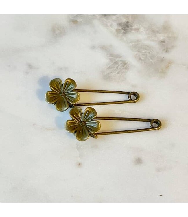 Flower Safety Pin Broach