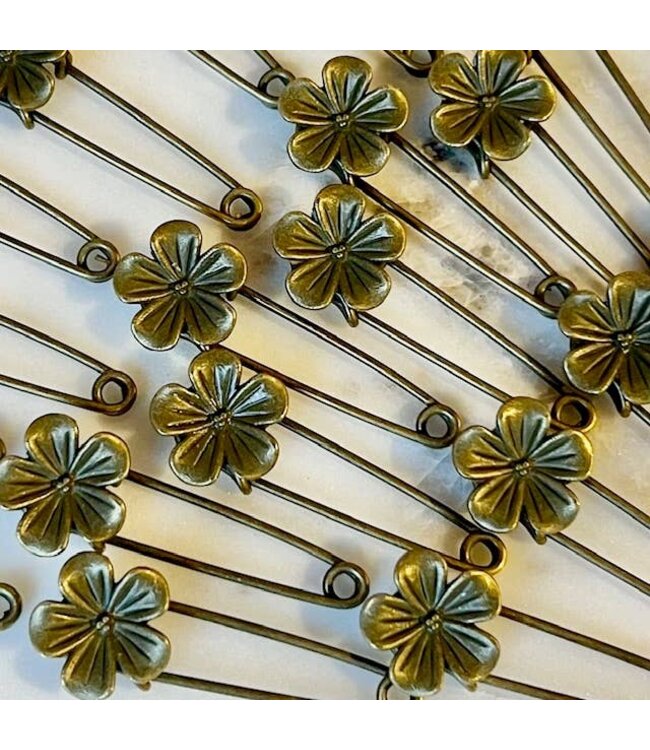 Flower Safety Pin Broach
