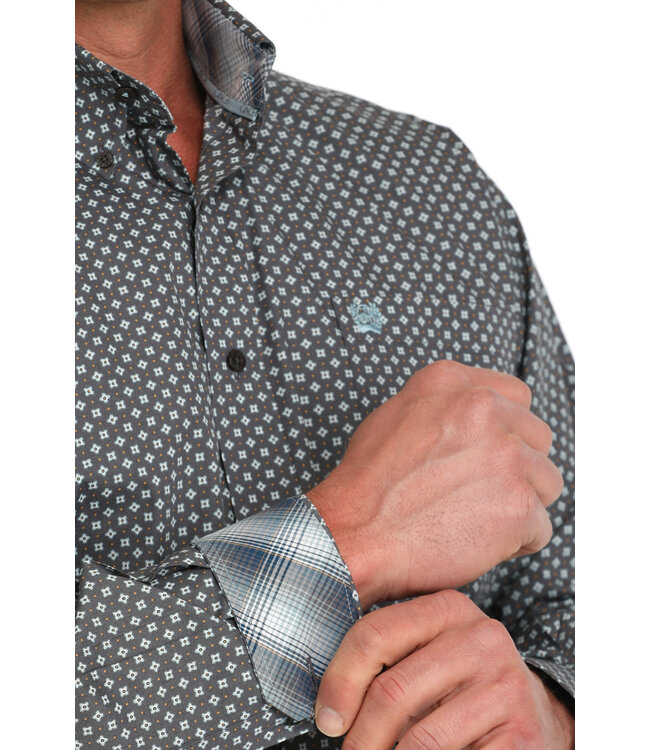 MTW1105894 Mens LS Print Grey