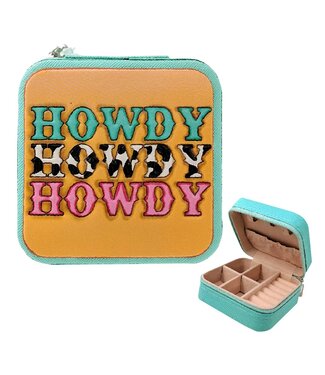Fashion City Howdy Letter Western Pattern Leather Jewelry Box