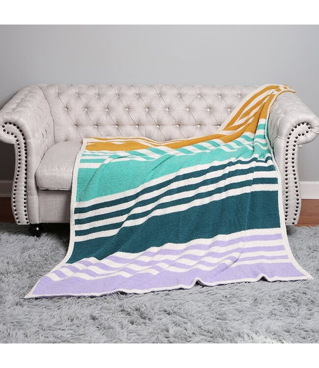 Multi-Striped Luxury Soft Throw Blanket