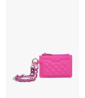 Jen & Co WL2368 Rhodes Quilted Wallet w/ Chain Bangle Purple