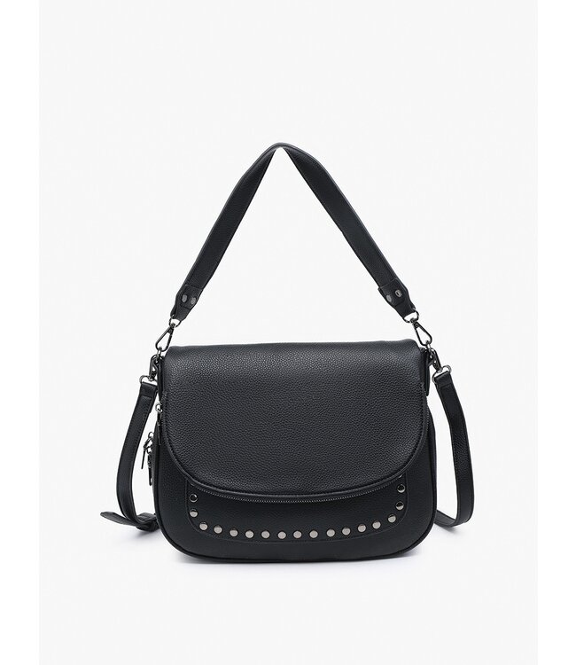 M2505 Monet Crossbody/Messenger w/ Stud Details Black