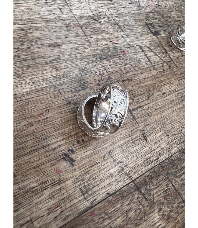 Custom Mens Sterling Silver Floral Engraved Band