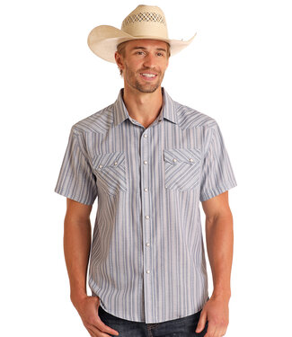 Panhandle Slim PMN3S05761 Mens SS Snap Blue