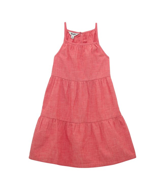 112365063 Girls Red Chambray Dress