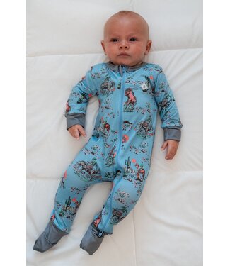 Burlebo Baby Zip Up Cowboy Up Blue