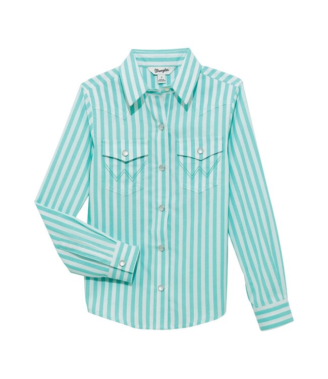 112364308 Teal Stripe Girls Shirt