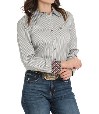 cinch MSW9164242 Ladies LS Stripe Grey