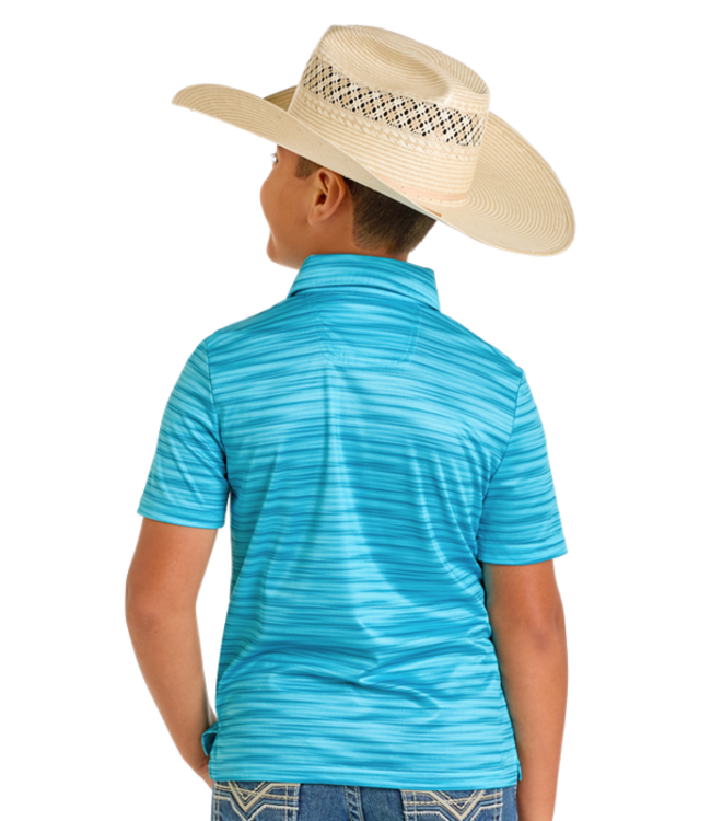 BB51T06607 Striated Polo Turquoise