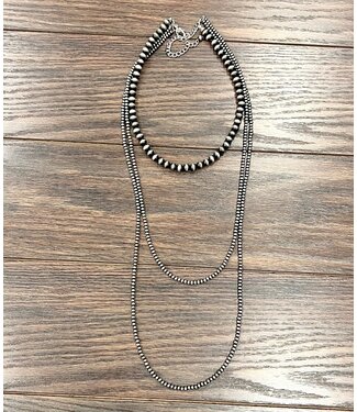 isac 3-strand Navajo Bead Necklace 5534