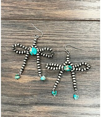 isac Handmade Ribbon Bow Earrings 6160