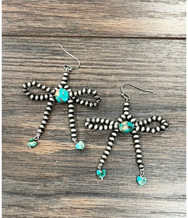 Handmade Ribbon Bow Earrings 6160