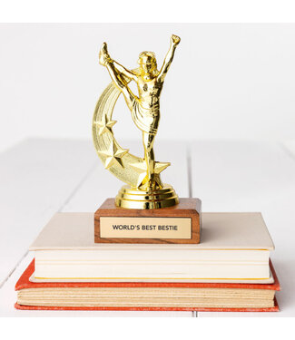 Jenni Earle World's Best Bestie Trophy