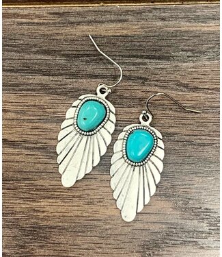 isac Arrowhead Turquoise Earrings 2237