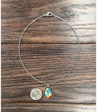 isac Spiny Oyster Gemstone Necklace 7417