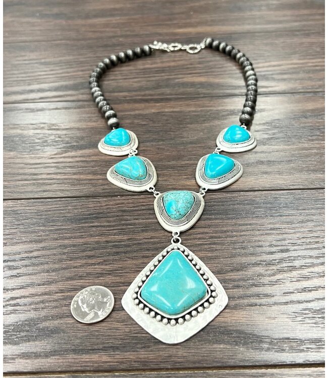 Western Pearl Natural Stone Necklace  5632