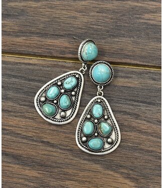 isac Navajo Turquoise Post Earrings 1610