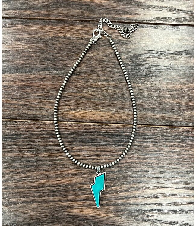Navajo Bolt Turquoise Necklace 6621