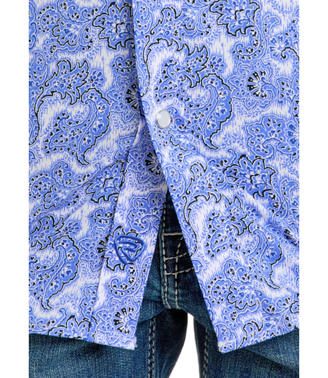 BBN3S06494 Paisley SS Snap Blue