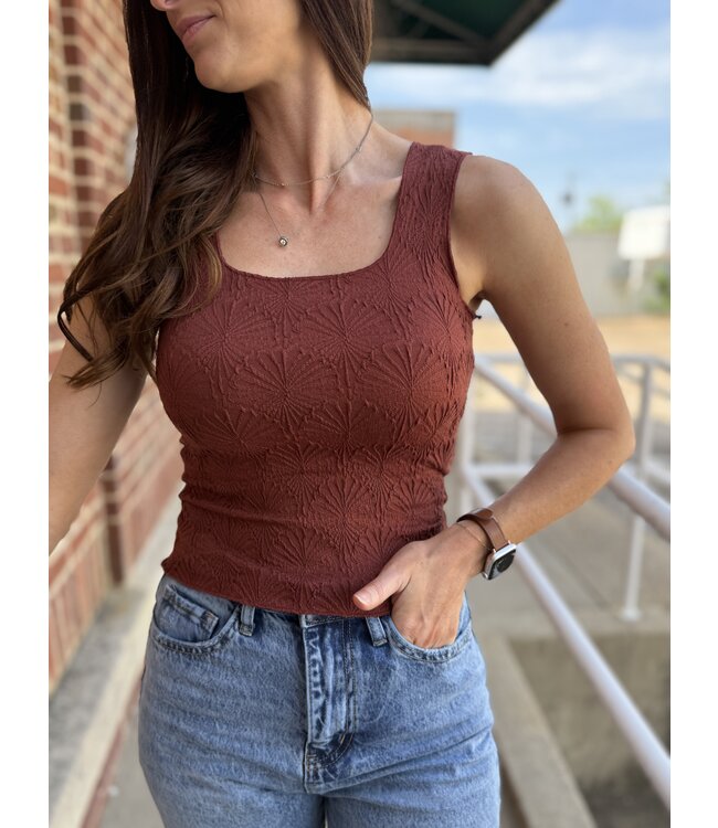 Panhandle Slim BW20T05881 Floral Knit Tank Brown