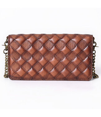 American Darling ADBGM519 Leather Quilted Clutch