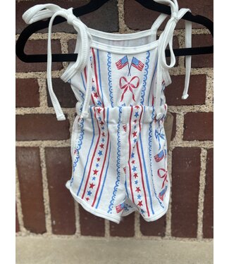 Beauts & Beaus Patriotic Tie Romper