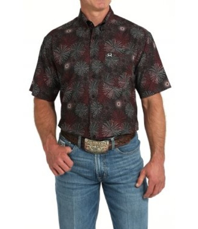 MTW1704156 Athletic Print SS Black