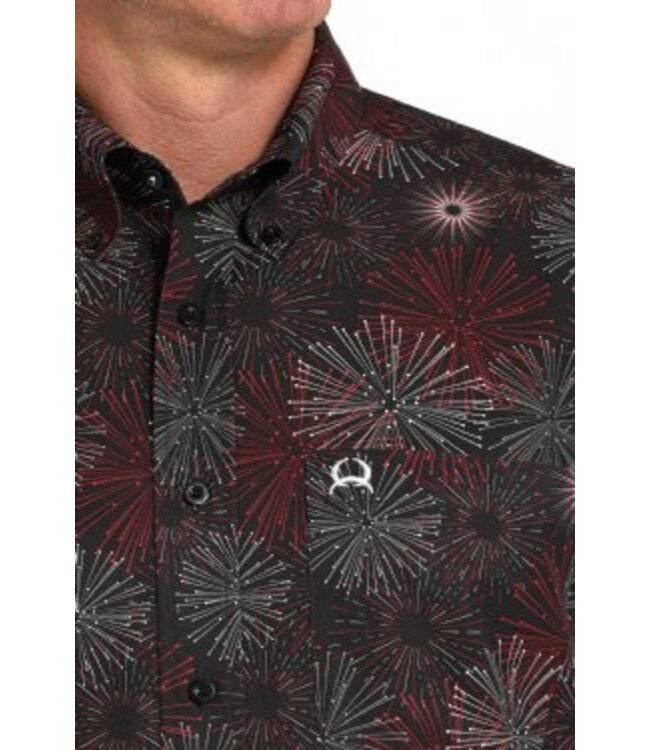 MTW1704156 Athletic Print SS Black