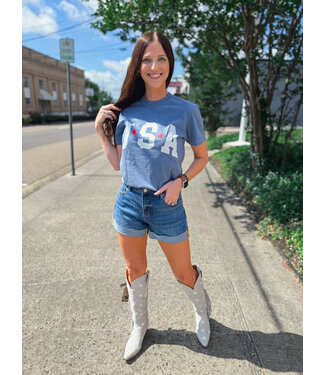 Golden Rose USA Stars Fourth Of July Tee C077