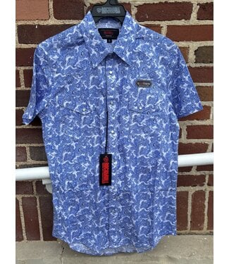 Panhandle Slim BMN3S06494 Paisley SS Snap Blue