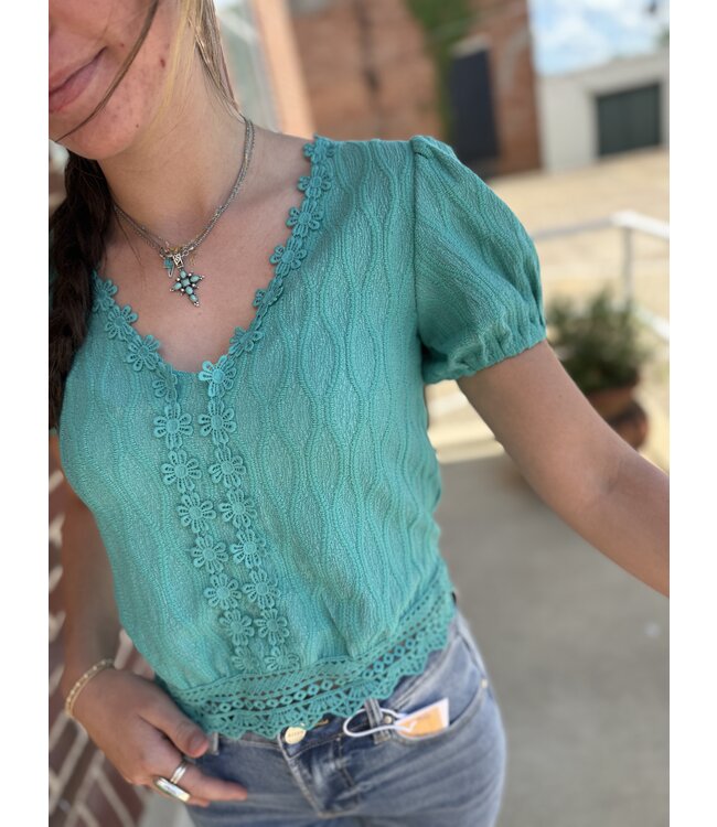 The Emerald Floral Blouse TB8516