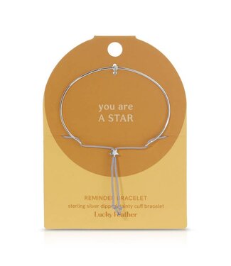 Lucky Feather Reminder Bracelet - Star - Silver