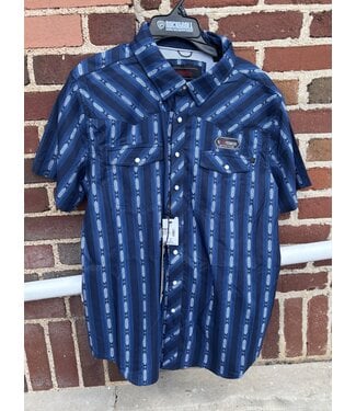 Panhandle Slim BMN3S07169 Stripe SS Snap Navy