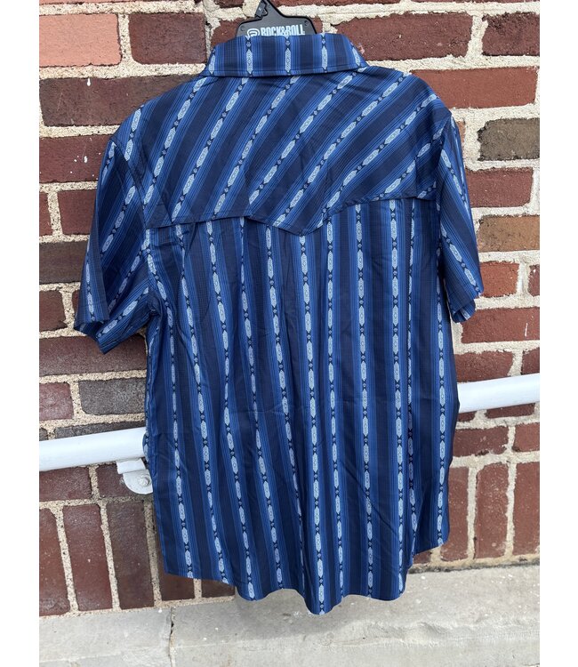 BMN3S07169 Stripe SS Snap Navy