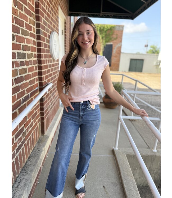 Pointelle Scoop Neck Top T5911