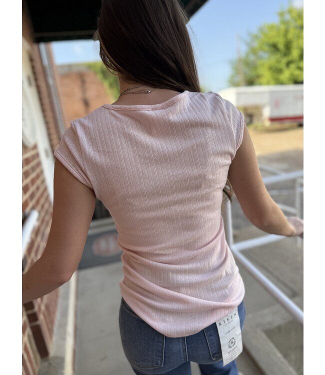 Pointelle Scoop Neck Top T5911