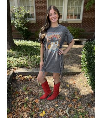 Panhandle Slim BWD1R07320 Fringe T Shirt Dress Black