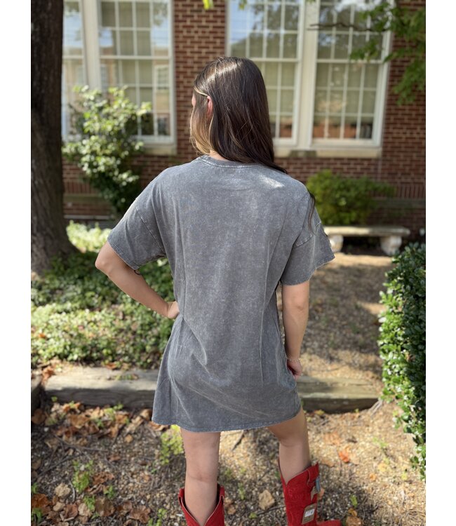 BWD1R07320 Fringe T Shirt Dress Black