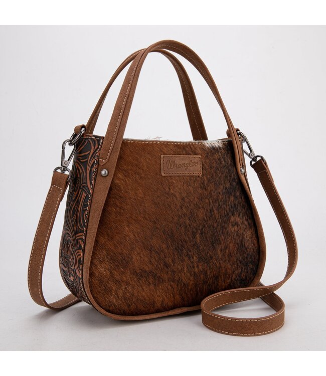 Wrangler Tooled Hair On Tote WG169-2022BR
