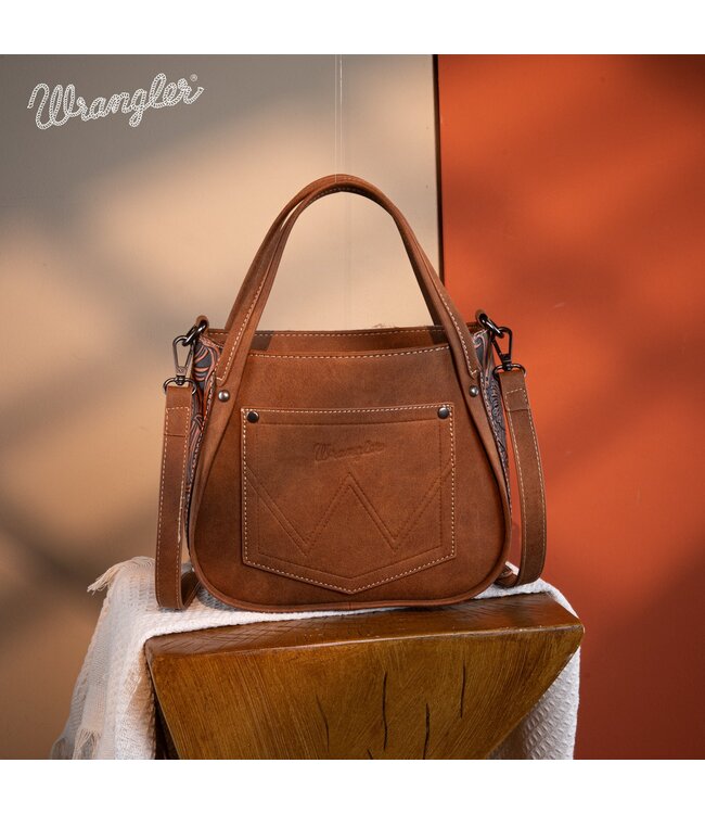 Wrangler Tooled Hair On Tote WG169-2022BR