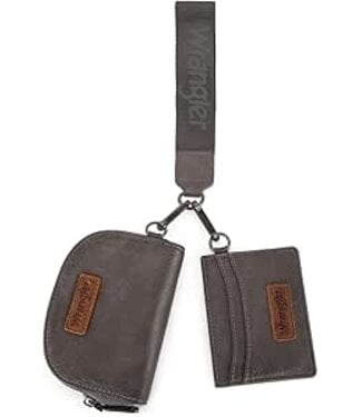 montana west Wrangler Dual Pouch Wristlet Grey WG200-W052GY