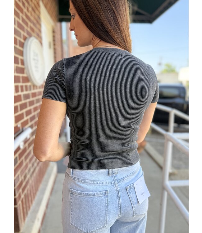 The Eva Top - Charcoal 1034