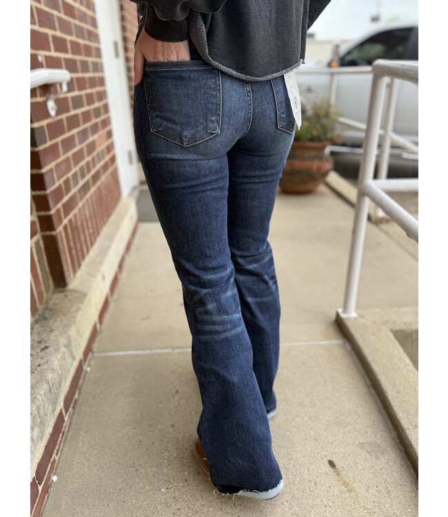 Mid Rise Flare Small Distressed Jeans RDP5366