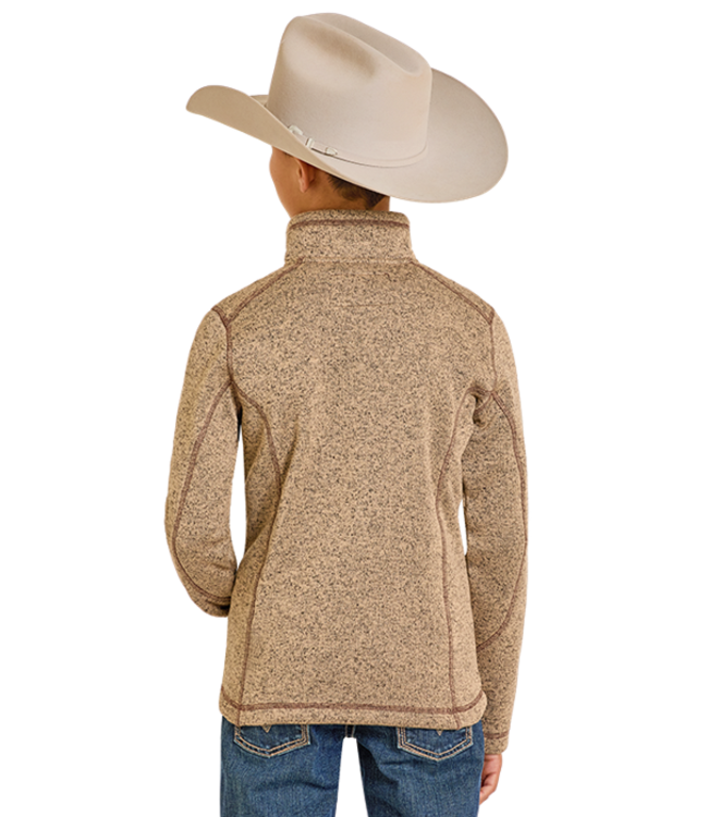 DB91C06180 Melange Henley Pullover Youth