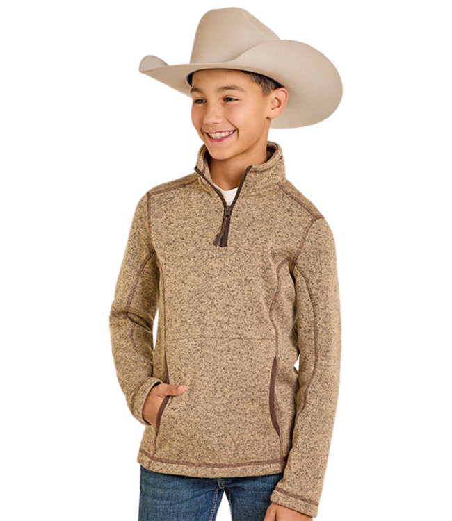 DB91C06180 Melange Henley Pullover Youth