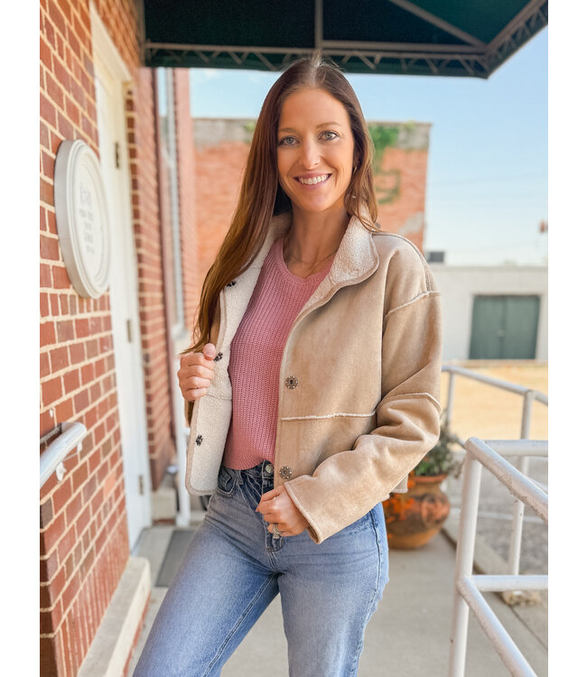 Suede Taupe Coat 31568