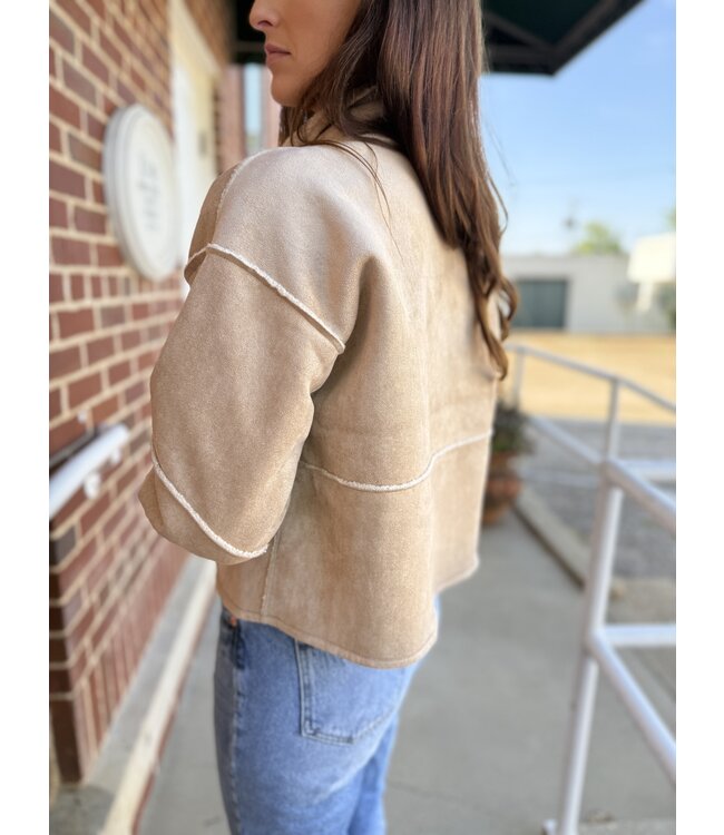 Suede Taupe Coat 31568